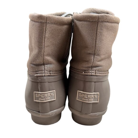 Sperry Saltwater Duck Booties 7 Women Boots Neutral Insulated Lace Up Country - Picture 3 of 9